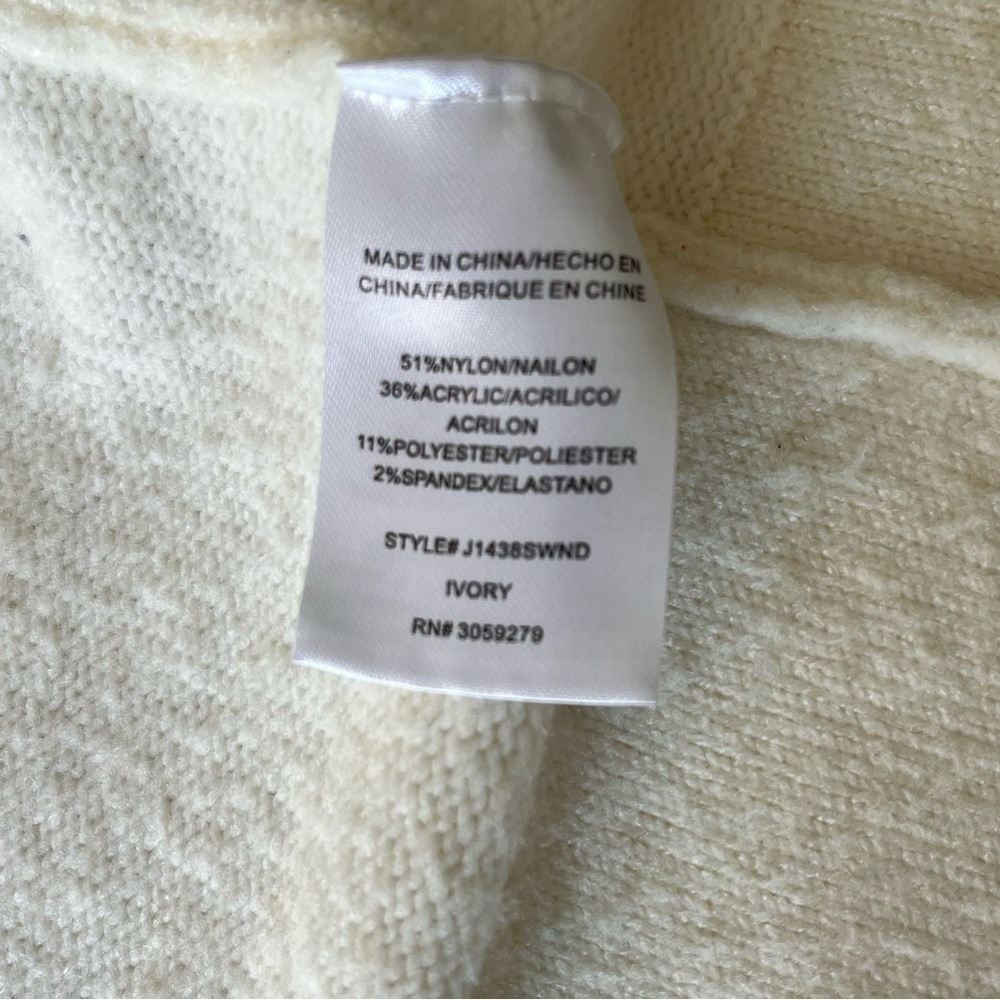 Thread & Supply Cream Women's Oversized Open Front Sweater Cardigan Coat Pockets - Picture 7 of 8